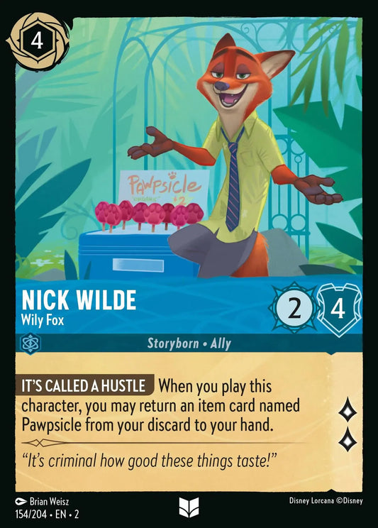 (154) Lorcana Rise of the Floodborn Single: Nick Wilde - Wily Fox  Uncommon