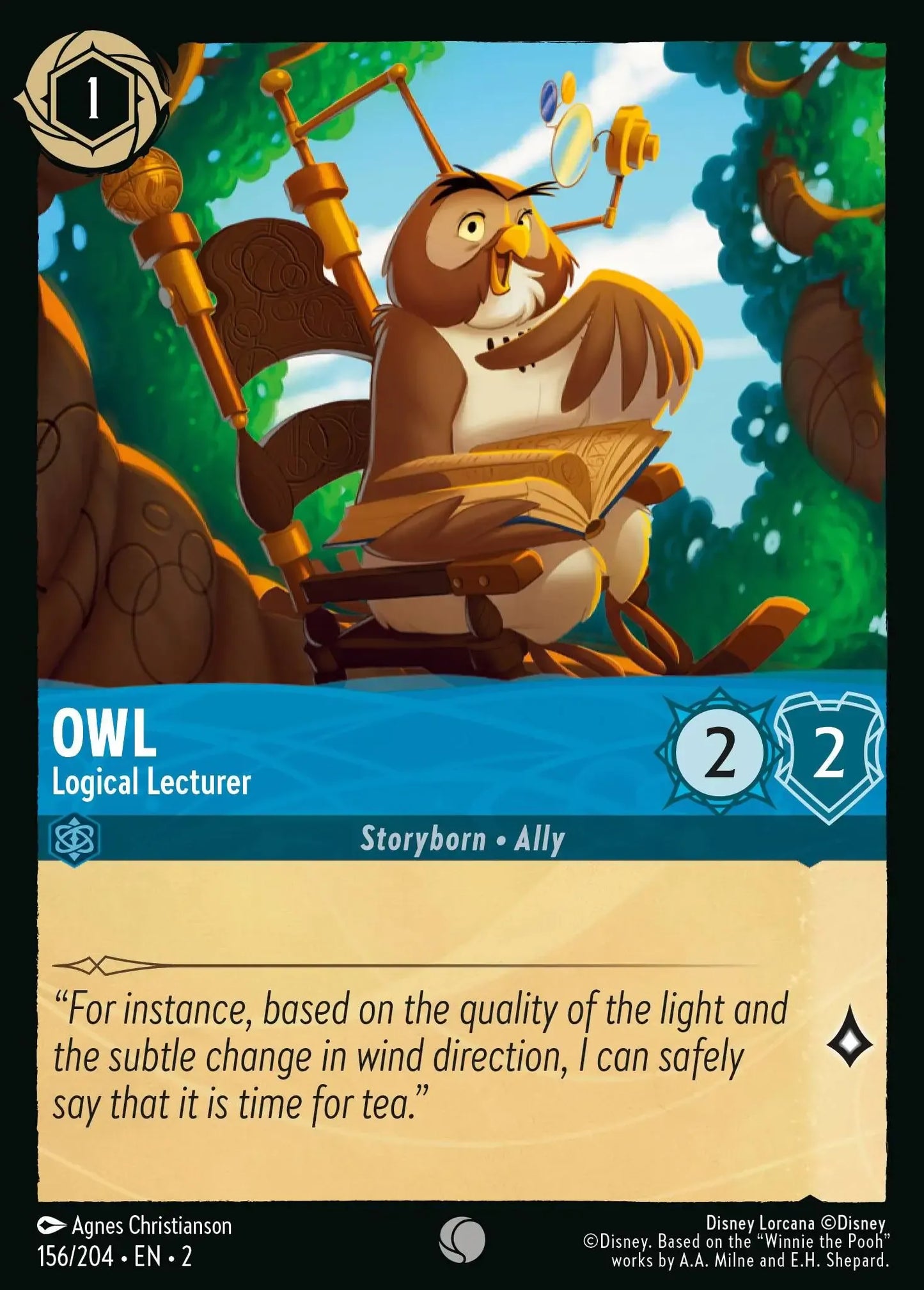 (156) Lorcana Rise of the Floodborn Single: Owl - Logical Lecturer  Common