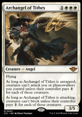 (002) Magic The Gathering Outlaws of Thunder Junction Single: Archangel of Tithes  Holo Mythic