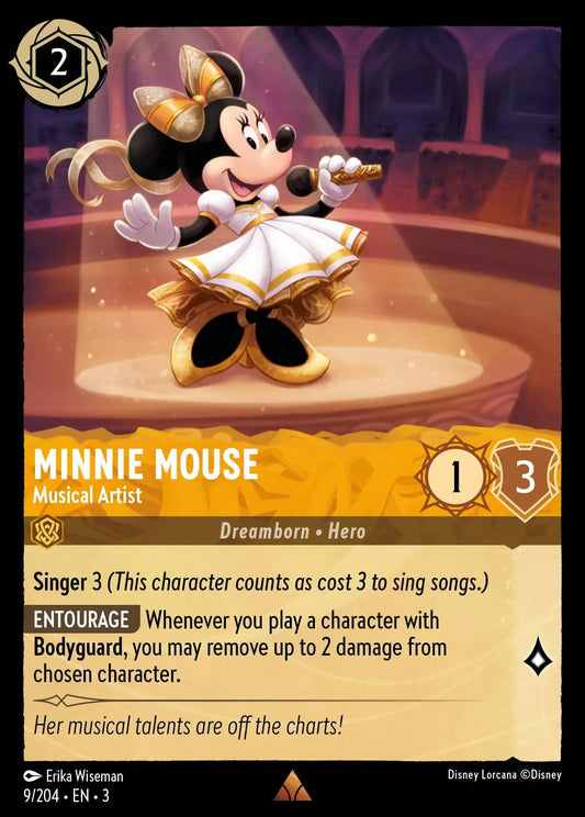 (009) Lorcana Into the Inklands Single: Minnie Mouse - Musical Artist  Holo Rare