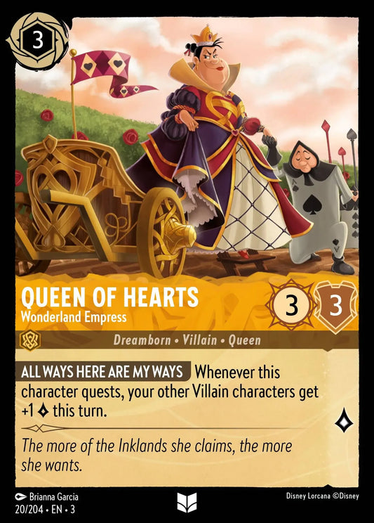 (020) Lorcana Into the Inklands Single: Queen of Hearts - Wonderland Empress  Holo Uncommon