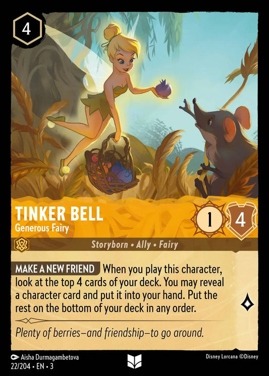 (022) Lorcana Into the Inklands Single: Tinker Bell - Generous Fairy  Uncommon