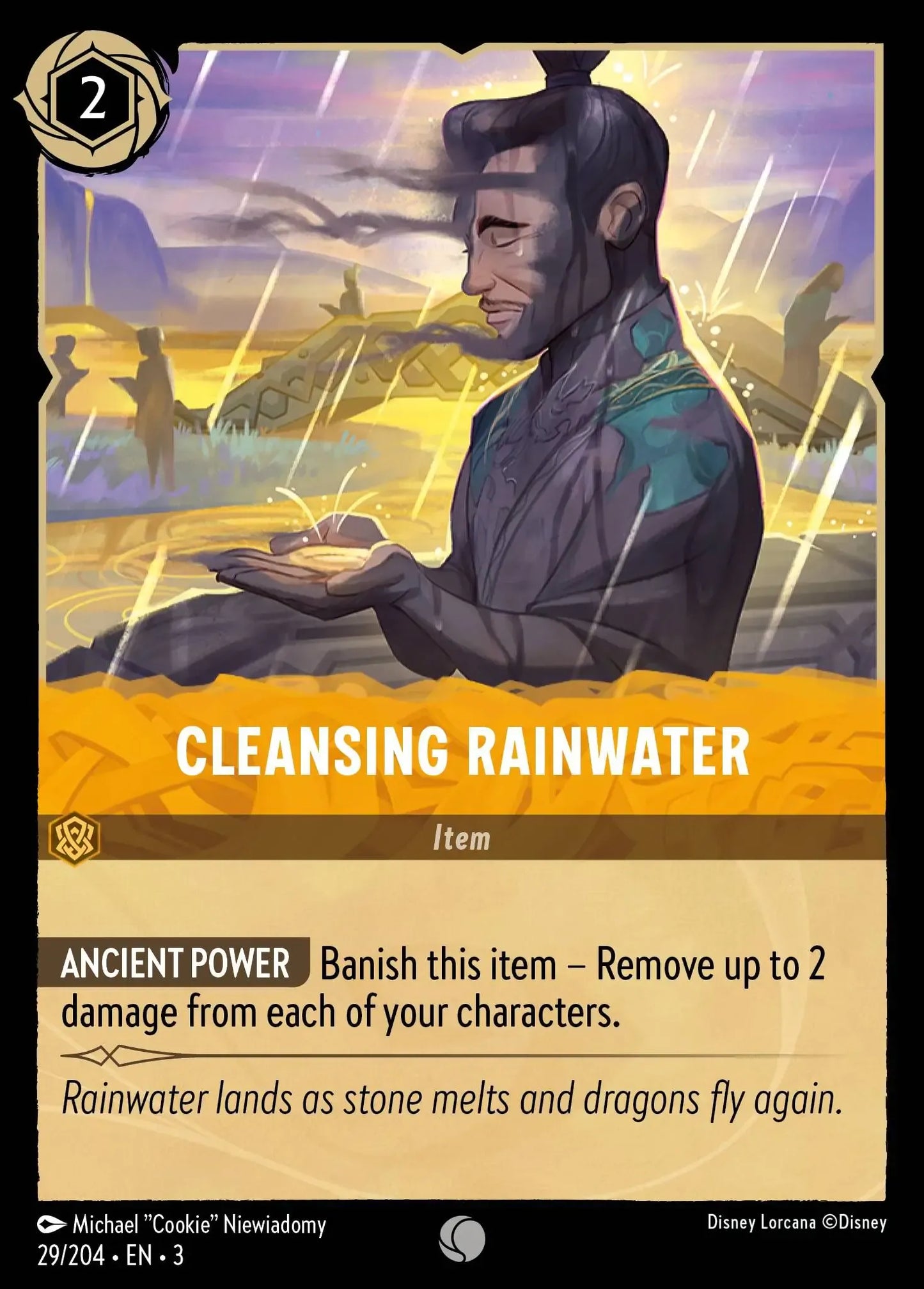 (029) Lorcana Into the Inklands Single: Cleansing Rainwater  Holo Common