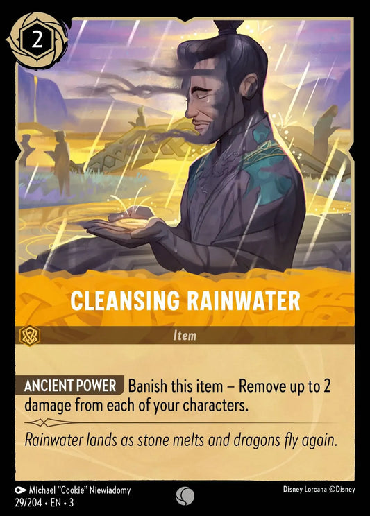 (029) Lorcana Into the Inklands Single: Cleansing Rainwater  Holo Common