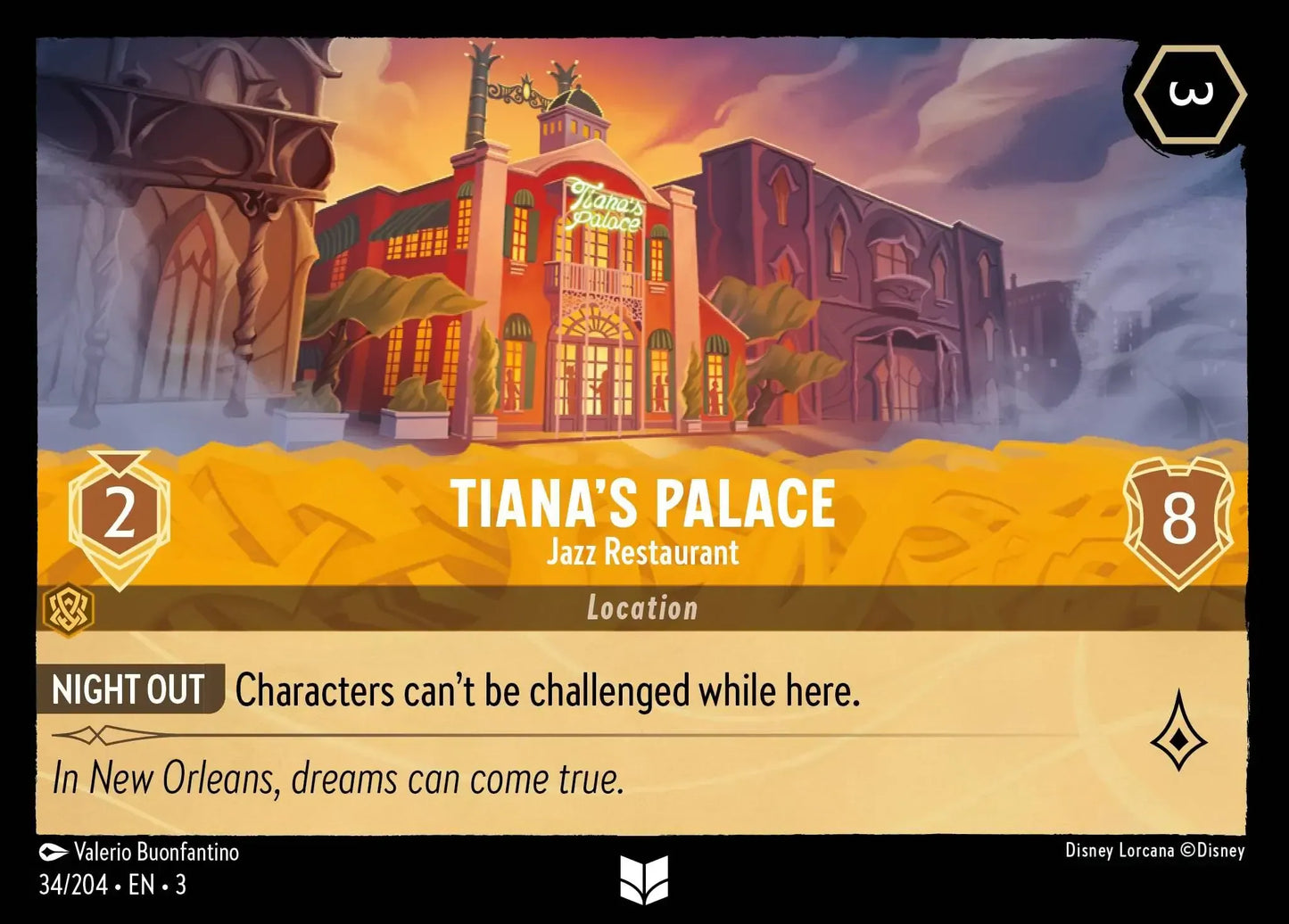 (034) Lorcana Into the Inklands Single: Tiana's Palace - Jazz Restaurant  Uncommon