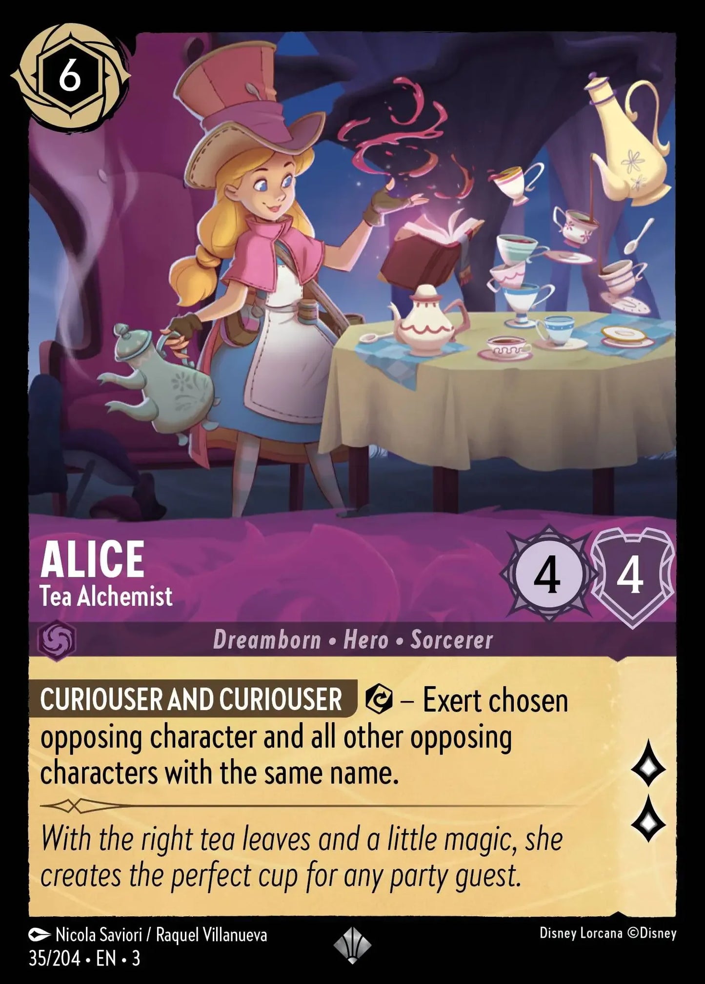 (035) Lorcana Into the Inklands Single: Alice - Tea Alchemist  Super Rare