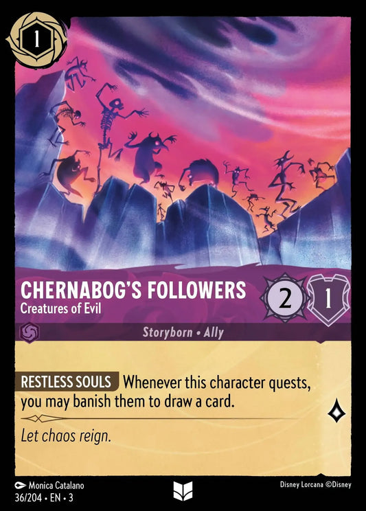 (036) Lorcana Into the Inklands Single: Chernabog's Followers - Creatures of Evil  Holo Uncommon