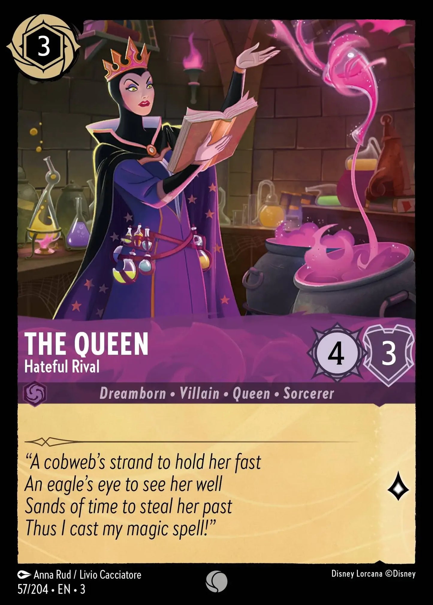 (057) Lorcana Into the Inklands Single: The Queen - Hateful Rival  Holo Common