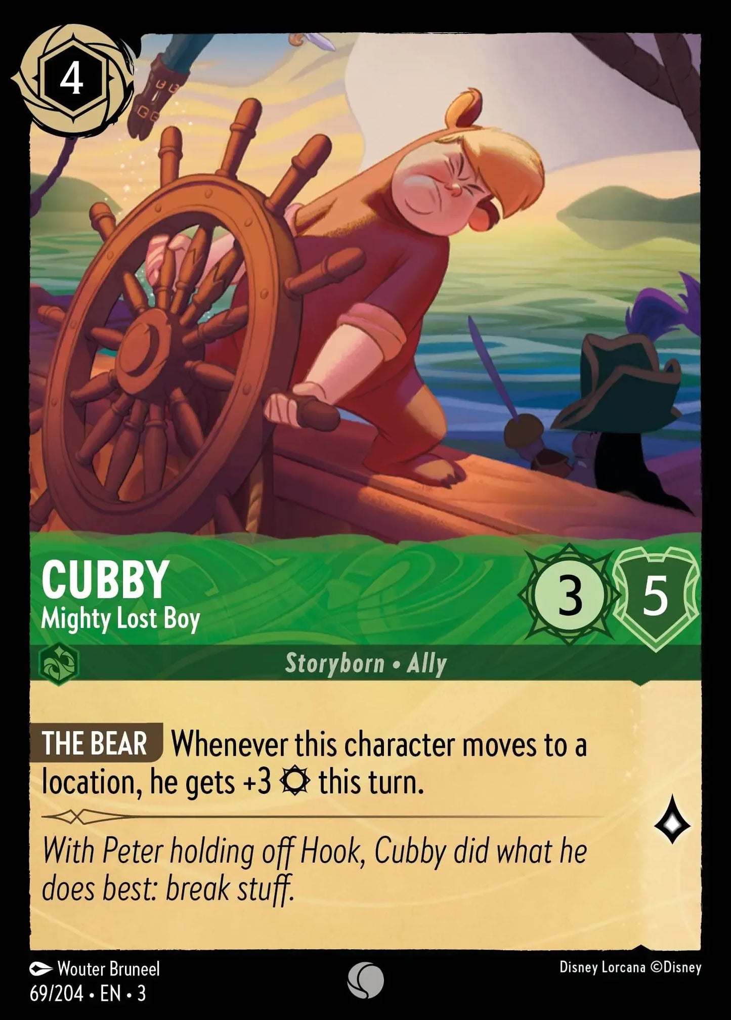 (069) Lorcana Into the Inklands Single: Cubby - Mighty Lost Boy  Holo Common