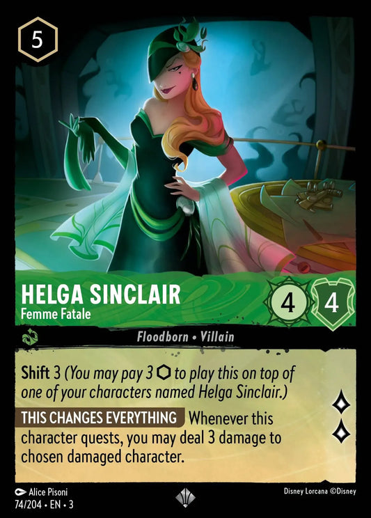 (074) Lorcana Into the Inklands Single: Helga Sinclair - Femme Fatale  Holo Super Rare