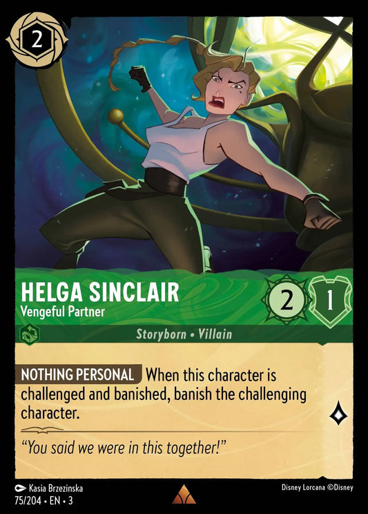 (075) Lorcana Into the Inklands Single: Helga Sinclair - Vengeful Partner  Holo Rare