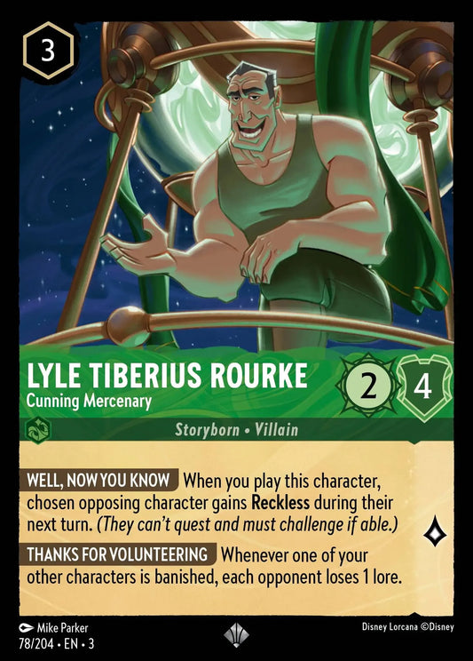 (078) Lorcana Into the Inklands Single: Lyle Tiberius Rourke - Cunning Mercenary  Holo Super Rare