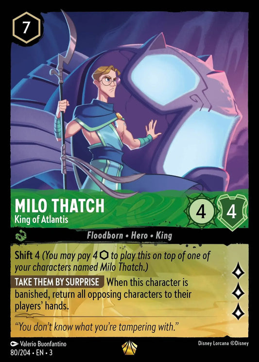 (080) Lorcana Into the Inklands Single: Milo Thatch - King of Atlantis  Legendary