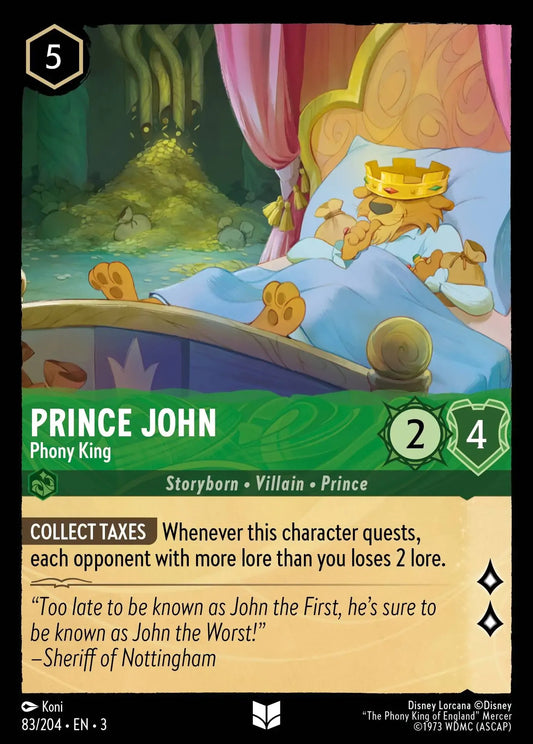 (083) Lorcana Into the Inklands Single: Prince John - Phony King  Uncommon