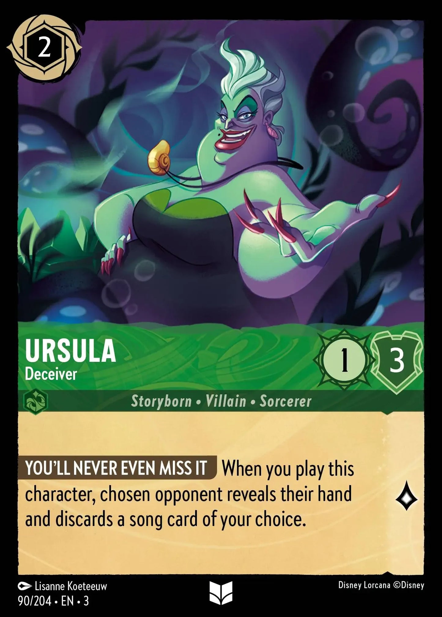 (090) Lorcana Into the Inklands Single: Ursula - Deceiver  Uncommon