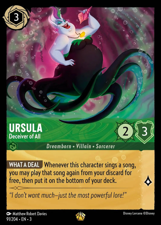 (091) Lorcana Into the Inklands Single: Ursula - Deceiver of All (V.1)  Holo Legendary