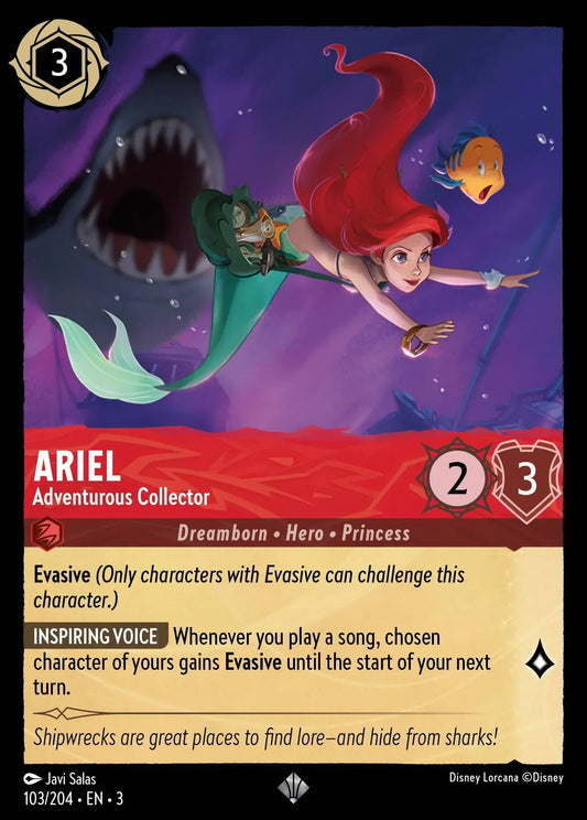 (103) Lorcana Into the Inklands Single: Ariel - Adventurous Collector  Holo Super Rare