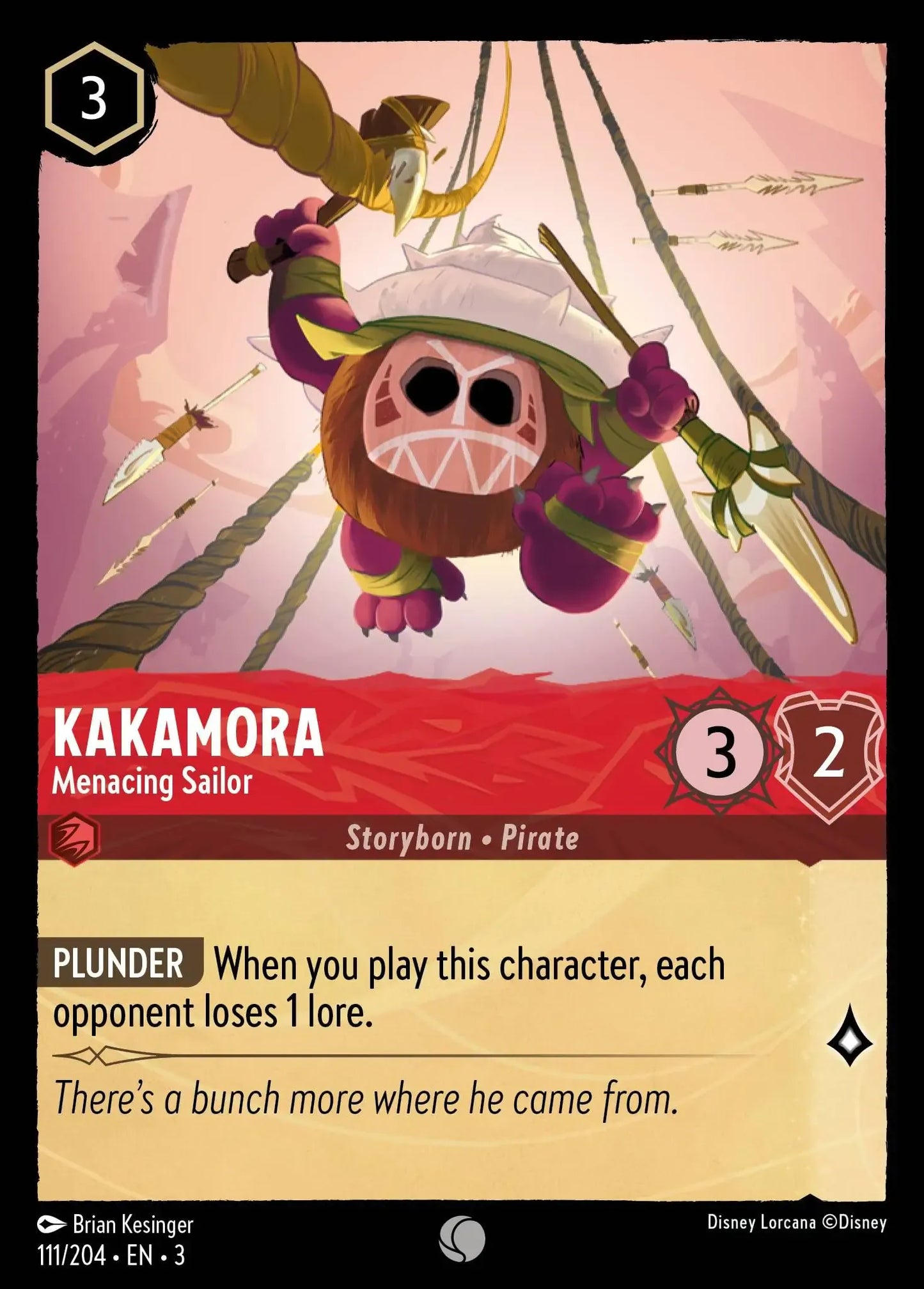 (111) Lorcana Into the Inklands Single: Kakamora - Menacing Sailor  Holo Common