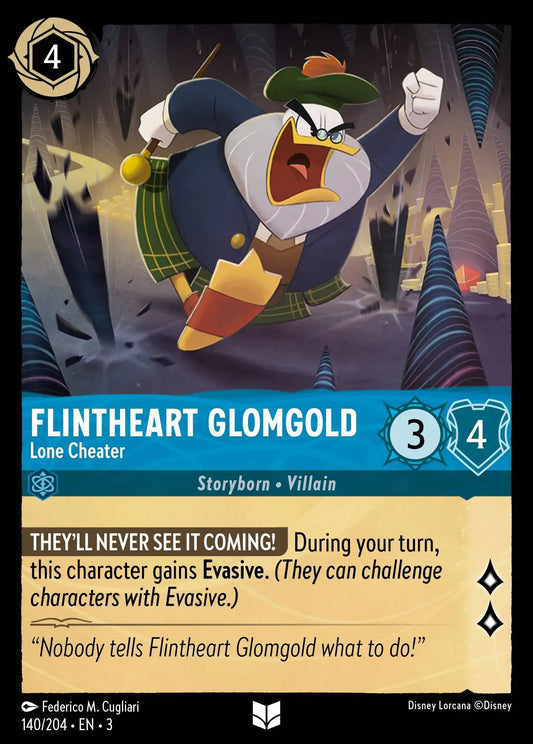 (140) Lorcana Into the Inklands Single: Flintheart Glomgold - Lone Cheater  Uncommon