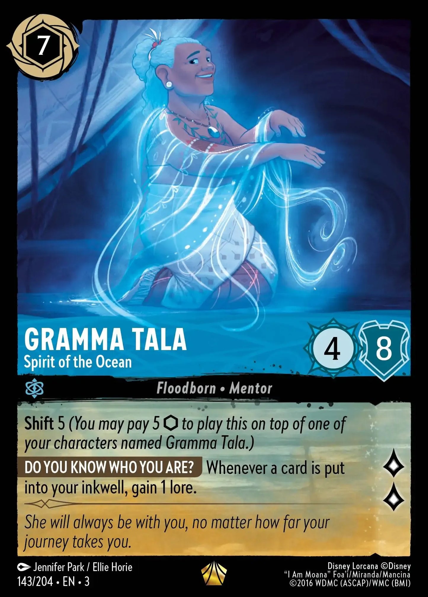 (143) Lorcana Into the Inklands Single: Gramma Tala - Spirit of the Ocean (V.1)  Legendary