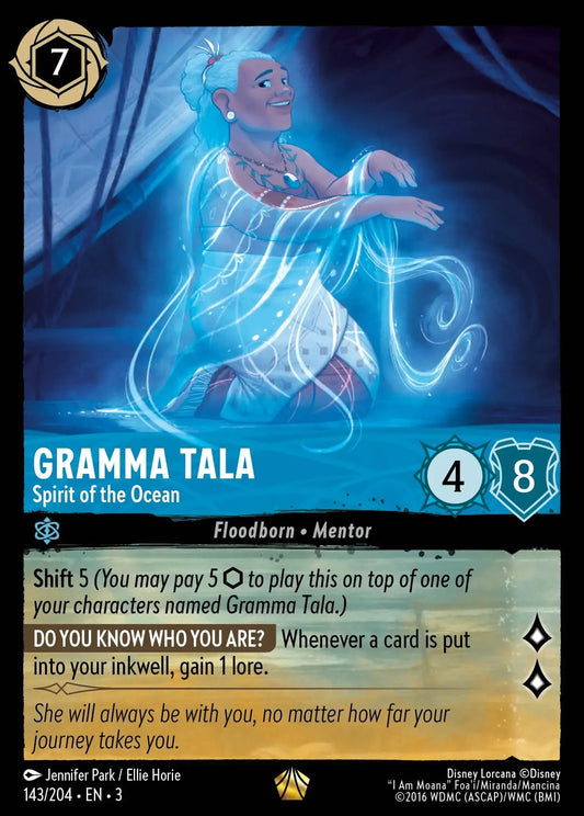 (143) Lorcana Into the Inklands Single: Gramma Tala - Spirit of the Ocean (V.1)  Legendary