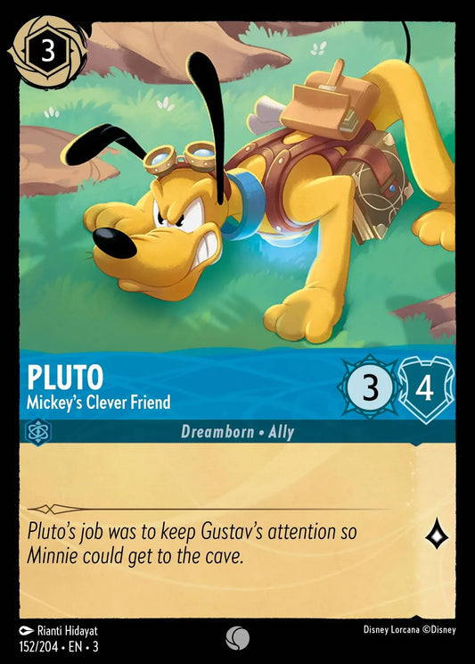 (152) Lorcana Into the Inklands Single: Pluto - Mickey's Clever Friend  Holo Common