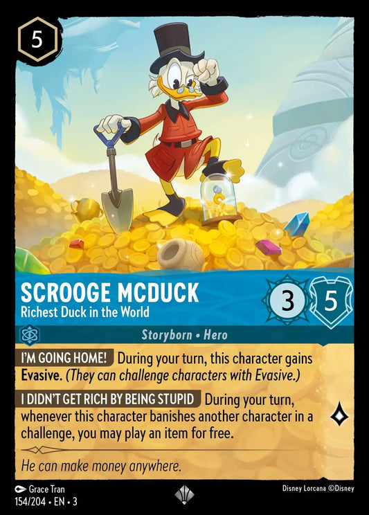 (154) Lorcana Into the Inklands Single: Scrooge McDuck - Richest Duck in the World (V.1)  Super Rare