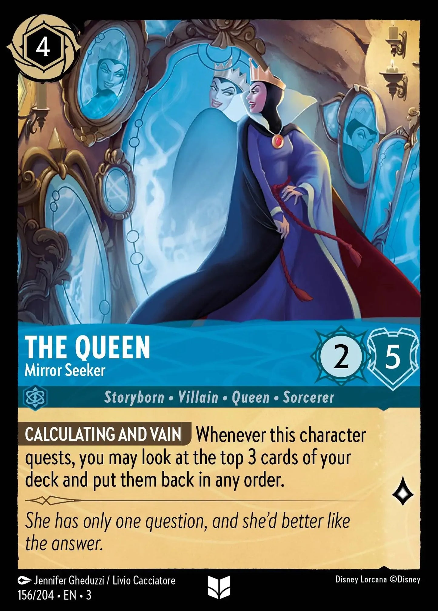 (156) Lorcana Into the Inklands Single: The Queen - Mirror Seeker  Uncommon