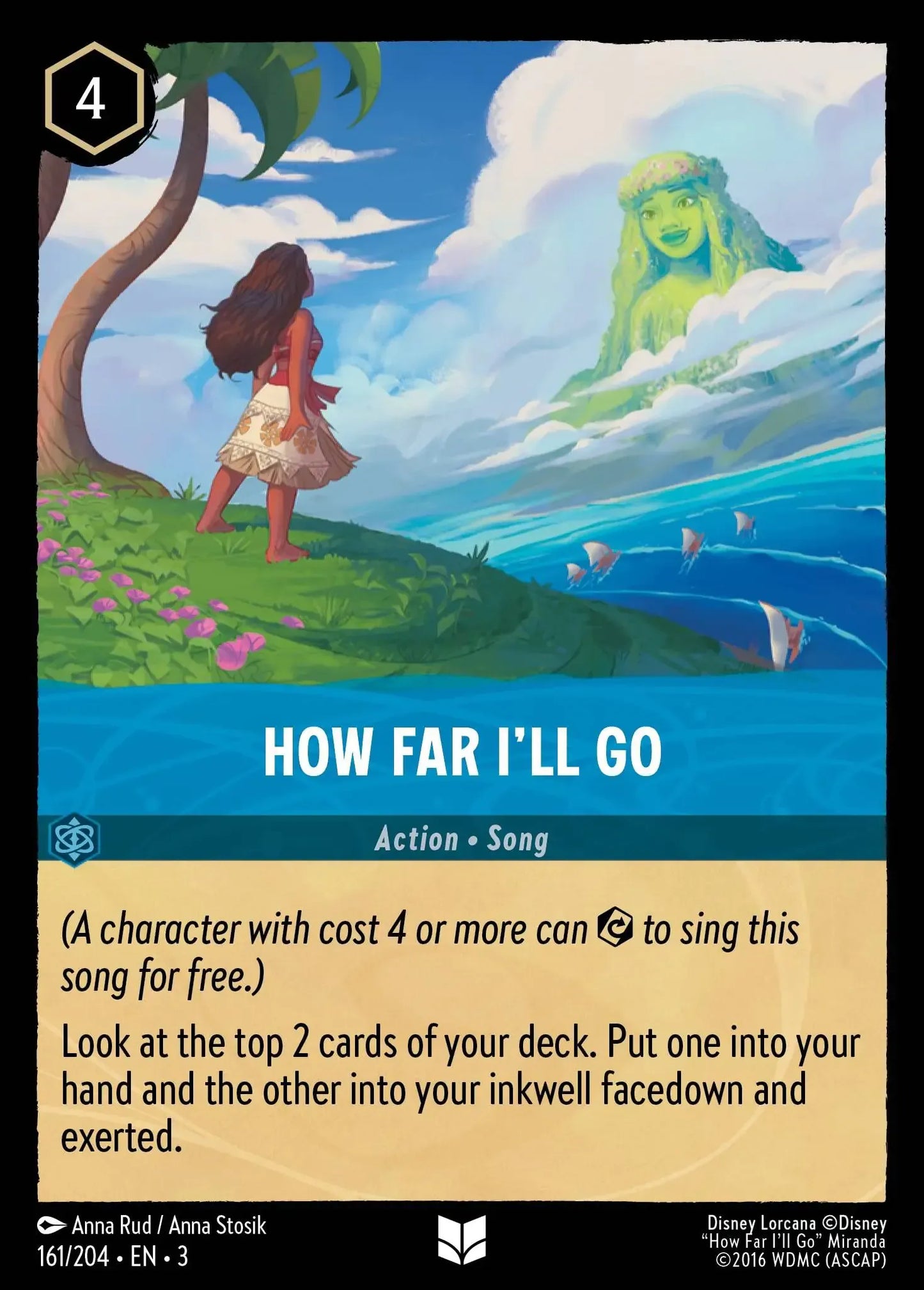 (161) Lorcana Into the Inklands Single: How Far I'll Go  Holo Uncommon