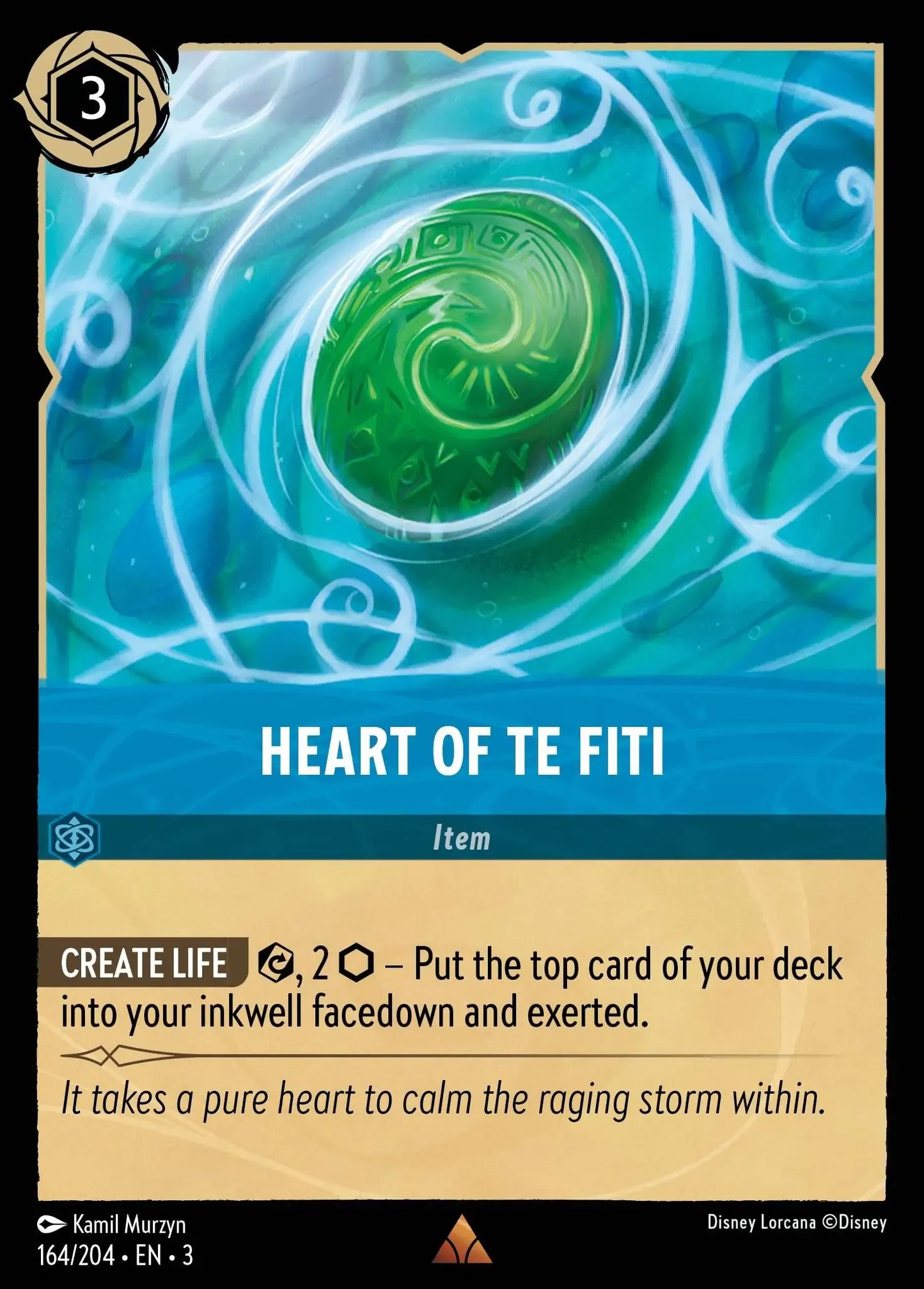 (164) Lorcana Into the Inklands Single: Heart of Te Fiti  Rare