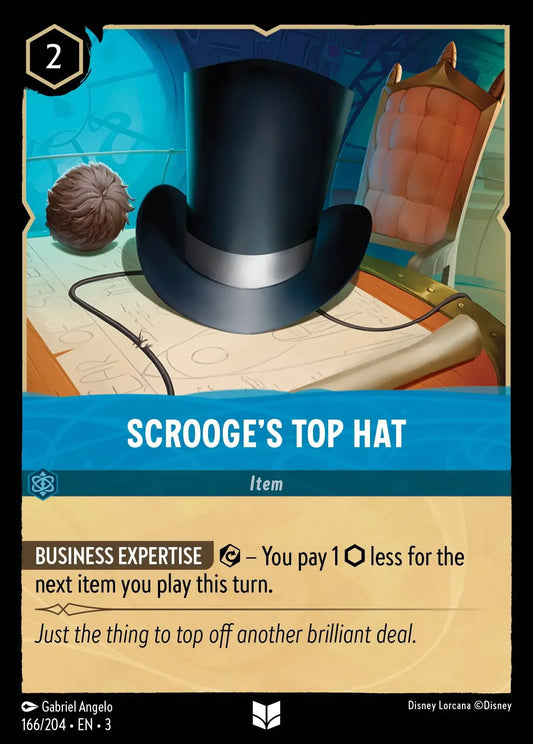 (166) Lorcana Into the Inklands Single: Scrooge's Top Hat  Uncommon