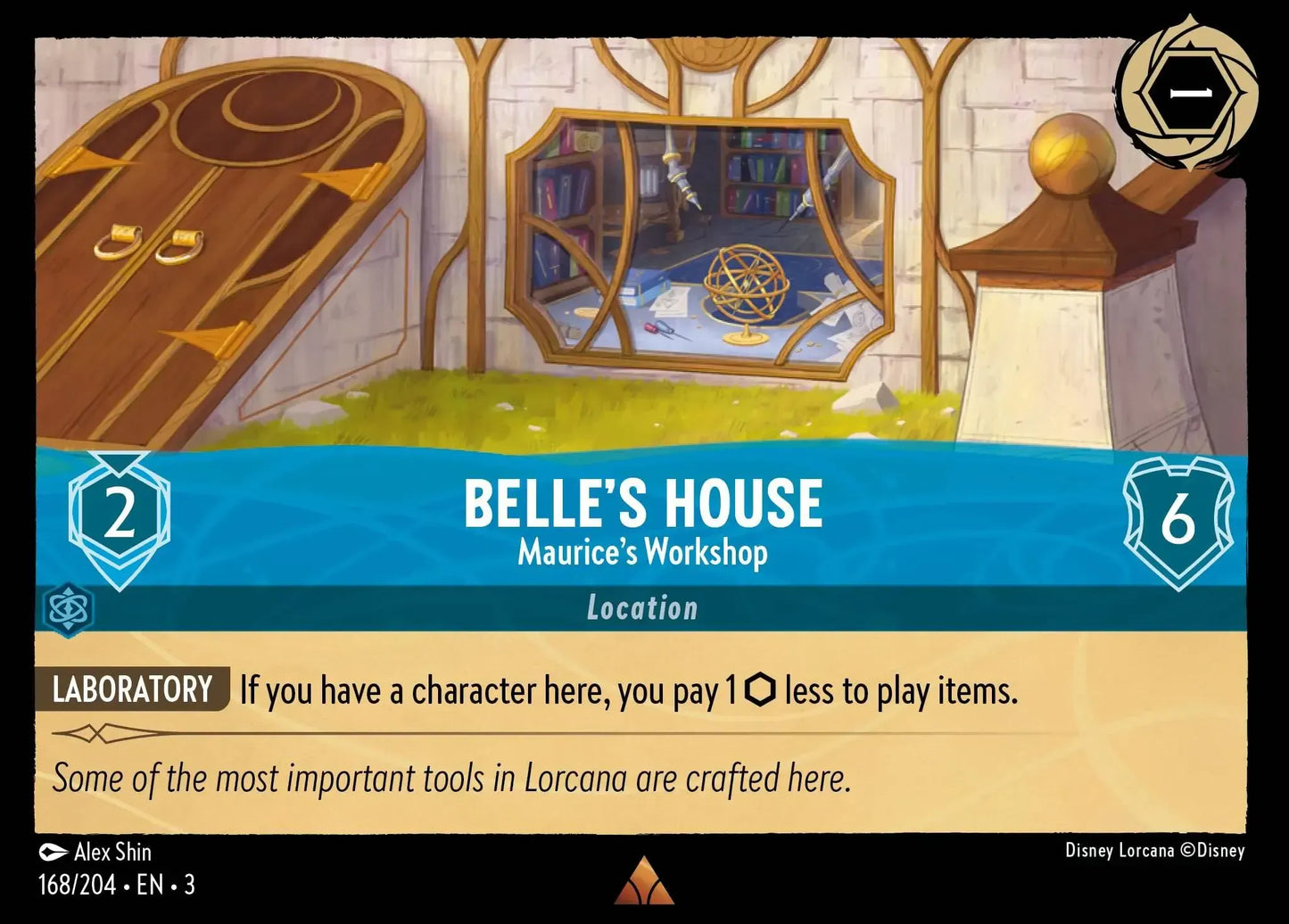 (168) Lorcana Into the Inklands Single: Belle's House - Maurice's Workshop (V.1)  Holo Rare