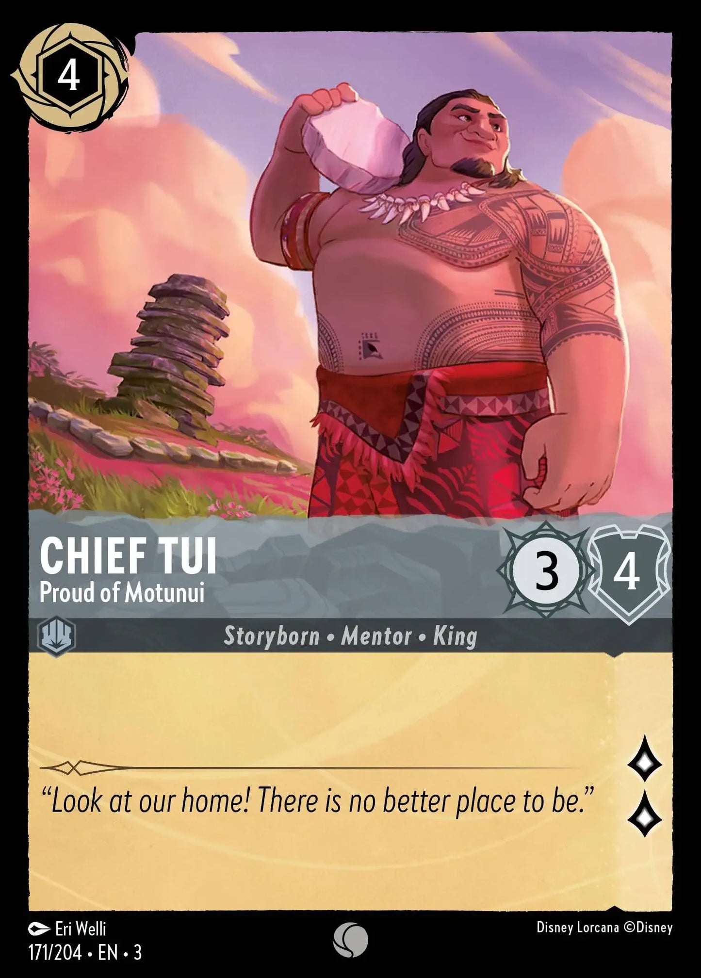 (171) Lorcana Into the Inklands Single: Chief Tui - Proud of Motunui  Common