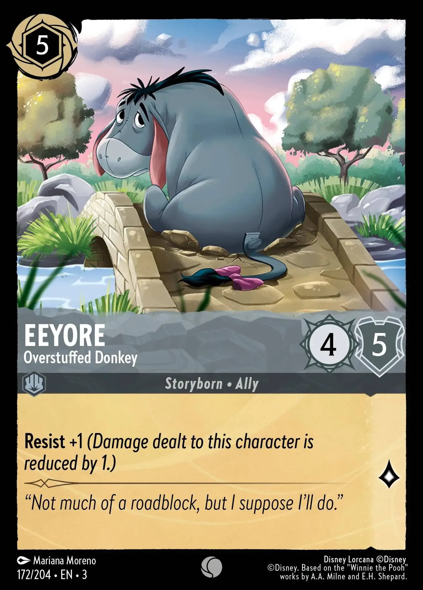 (172) Lorcana Into the Inklands Single: Eeyore - Overstuffed Donkey  Common