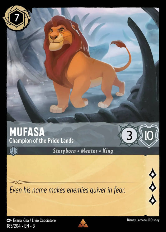 (185) Lorcana Into the Inklands Single: Mufasa - Champion of the Pride Lands  Holo Rare