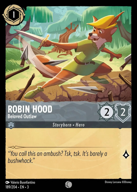 (189) Lorcana Into the Inklands Single: Robin Hood - Beloved Outlaw  Holo Common