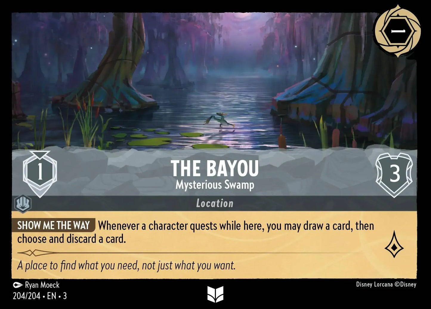 (204) Lorcana Into the Inklands Single: The Bayou - Mysterious Swamp  Holo Uncommon
