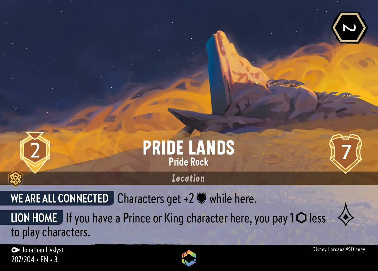 (207) Lorcana Into the Inklands Single: Pride Lands - Pride Rock (V.2)  Enchanted