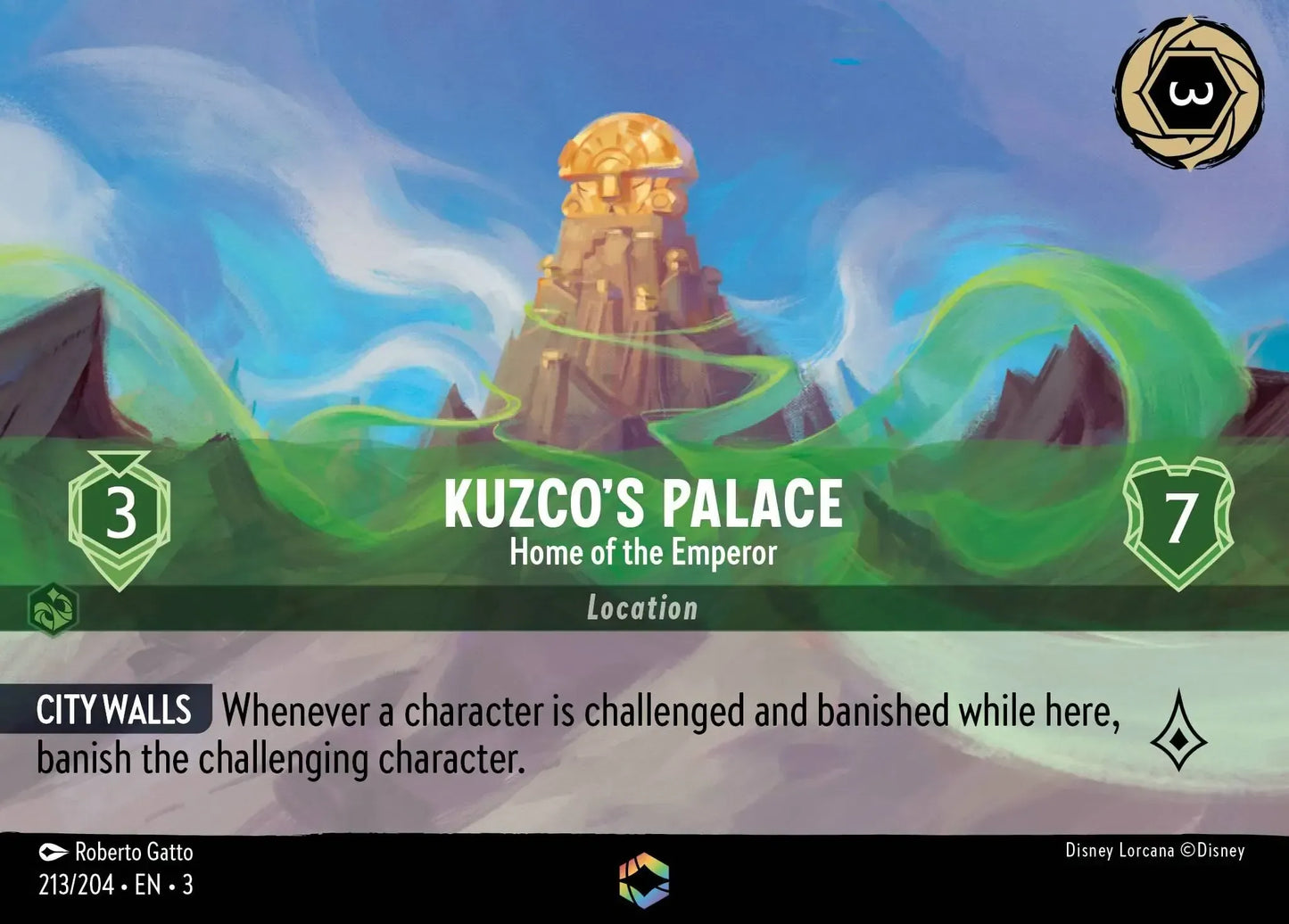 (213) Lorcana Into the Inklands Single: Kuzco's Palace - Home of the Emperor (V.2)  Enchanted