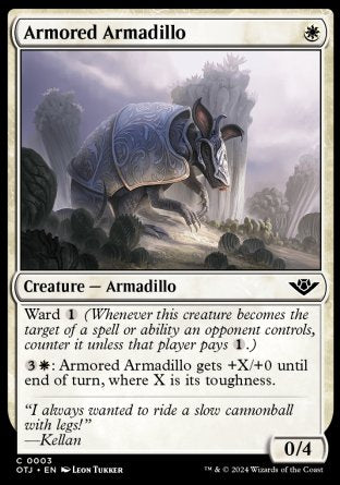 (003) Magic The Gathering Outlaws of Thunder Junction Single: Armored Armadillo  Common