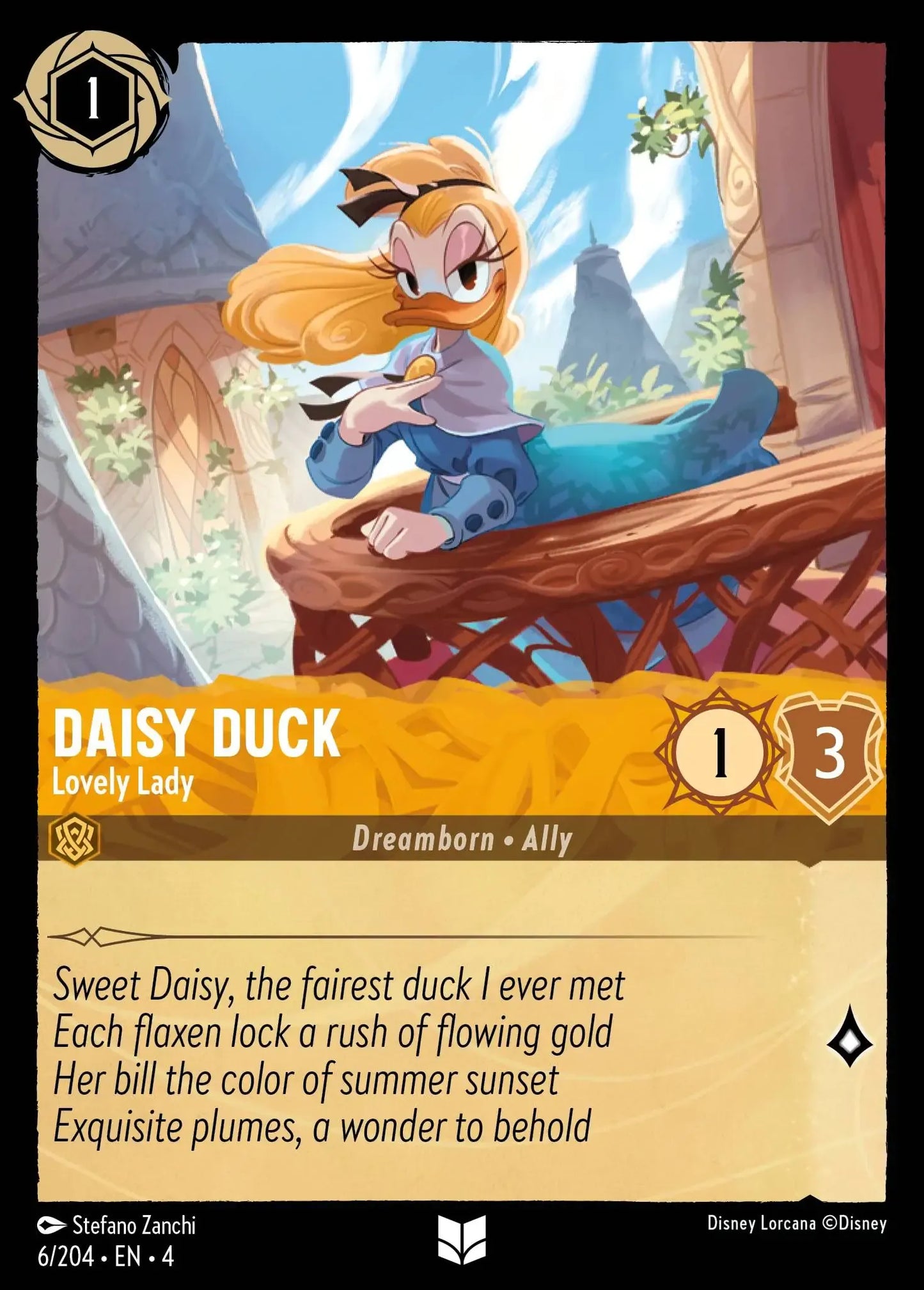 (006) Lorcana Ursula's Return Single: Daisy Duck - Lovely Lady  Uncommon