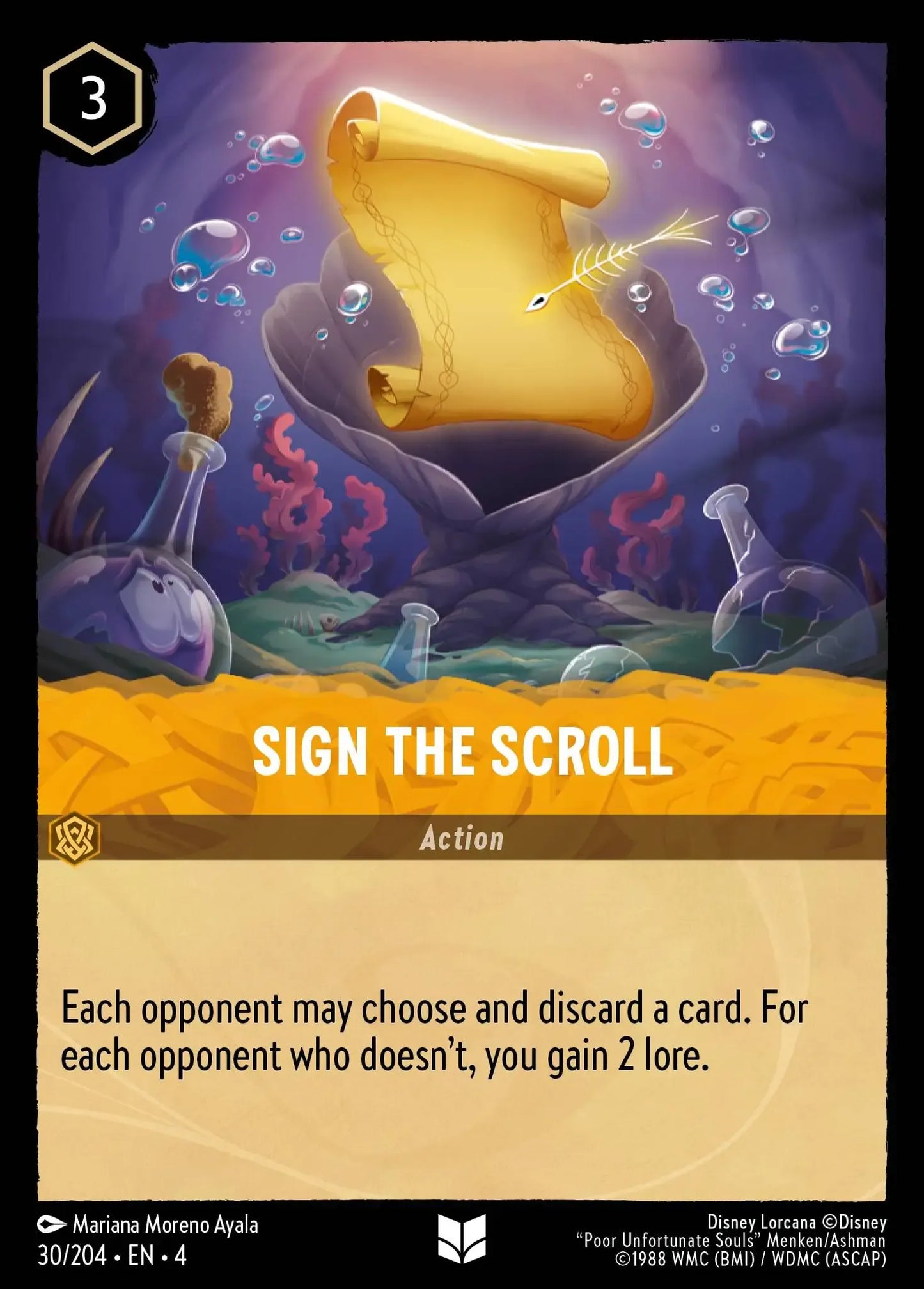 (030) Lorcana Ursula's Return Single: Sign The Scroll  Holo Uncommon