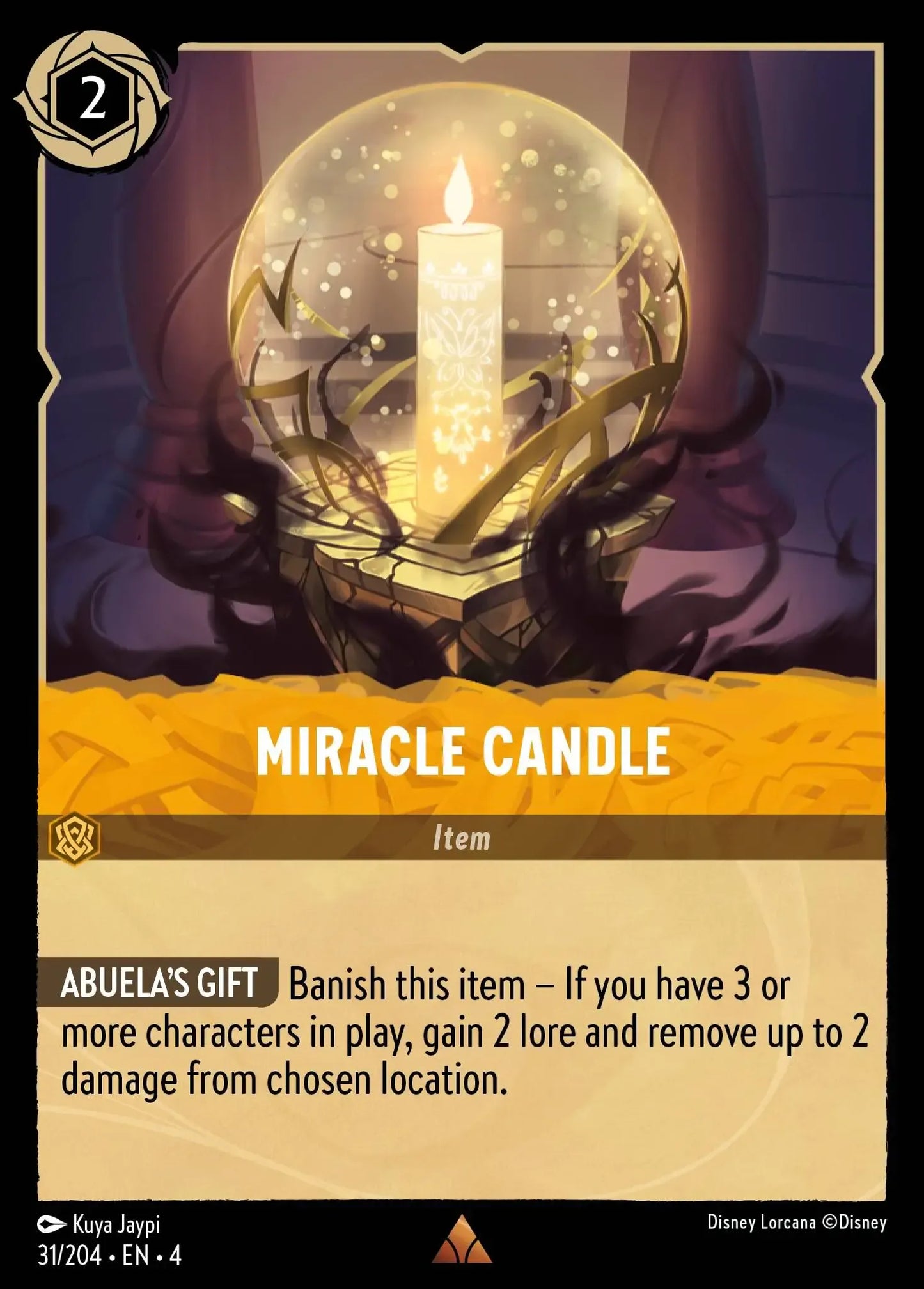 (031) Lorcana Ursula's Return Single: Miracle Candle  Rare