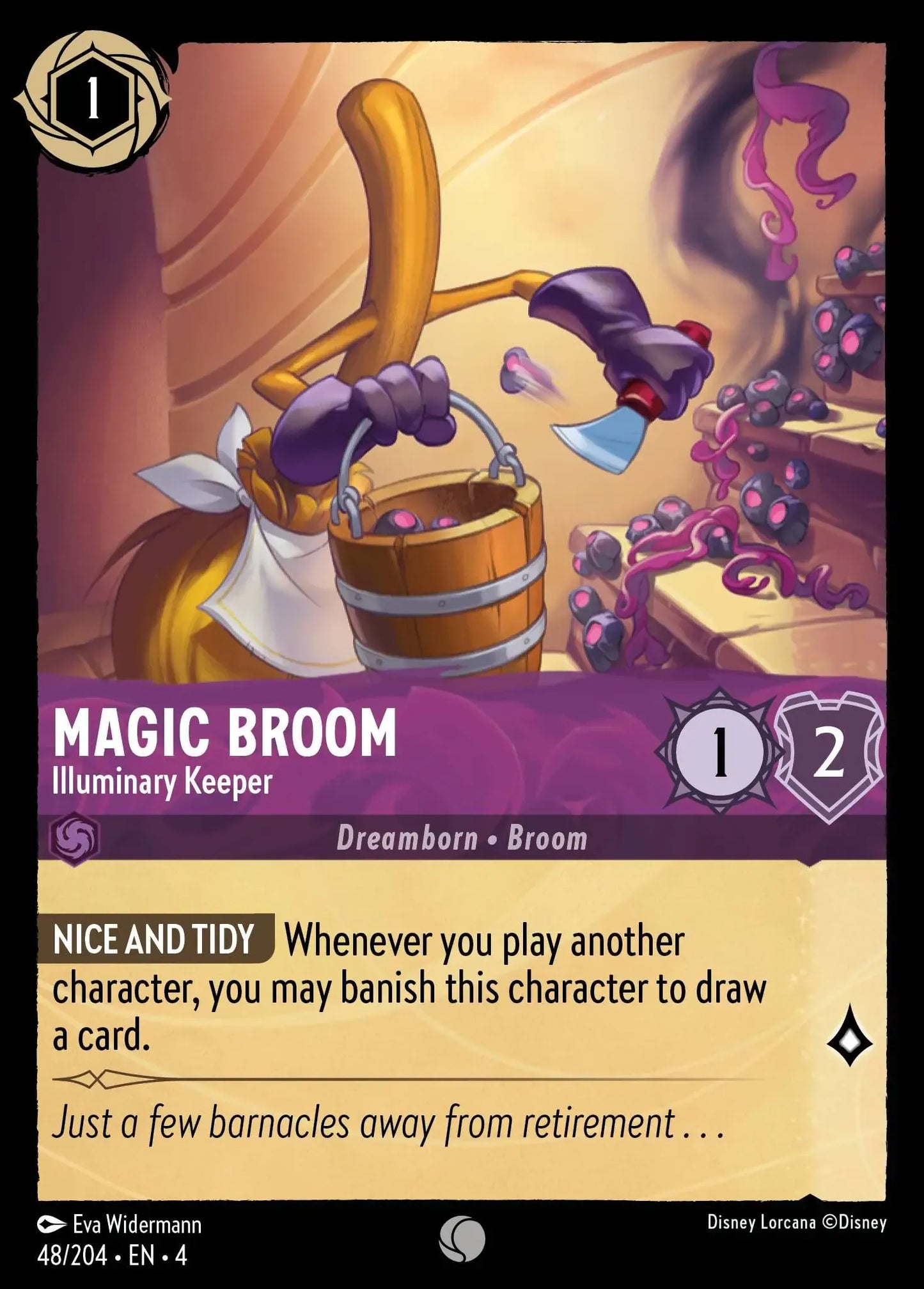 (048) Lorcana Ursula's Return Single: Magic Broom - Illuminary Keeper  Holo Common