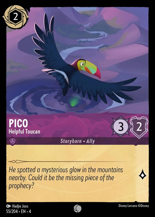 (055) Lorcana Ursula's Return Single: Pico - Helpful Toucan  Holo Common