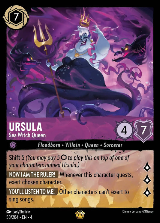 (058) Lorcana Ursula's Return Single: Ursula - Sea Witch Queen (V.1)  Legendary