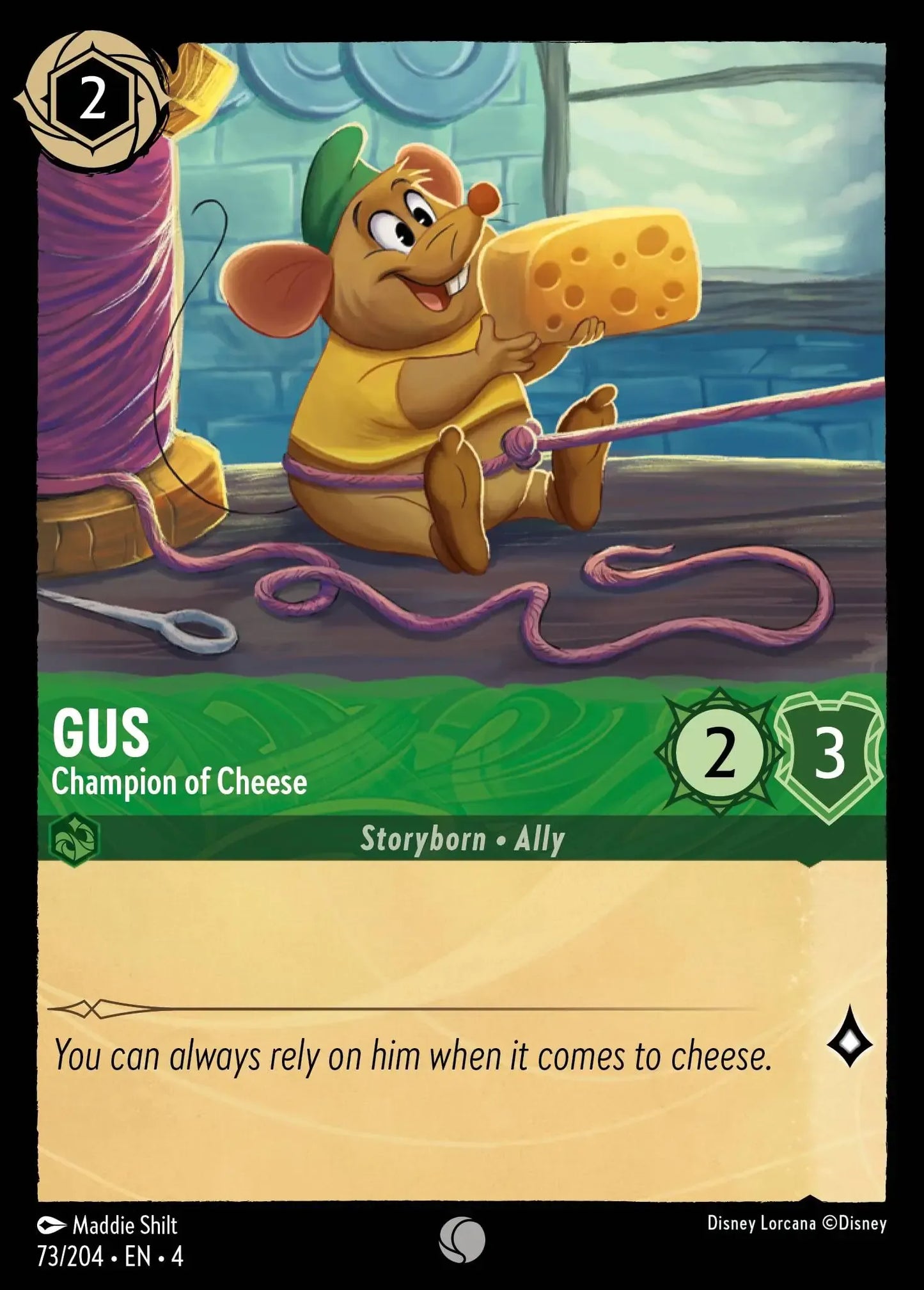 (073) Lorcana Ursula's Return Single: Gus - Champion of Cheese  Holo Common