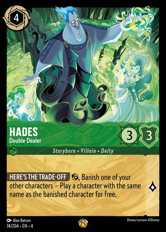 (074) Lorcana Ursula's Return Single: Hades - Double Dealer  Legendary