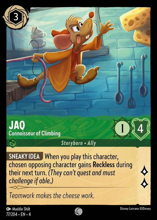 (077) Lorcana Ursula's Return Single: Jaq - Connoisseur of Climbing  Holo Common