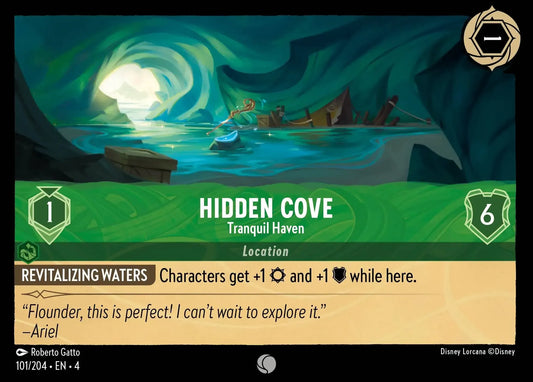 (101) Lorcana Ursula's Return Single: Hidden Cove - Tranquil Haven  Holo Common